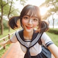 公園ではしゃぐ女の子 2枚目