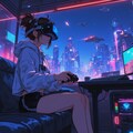VRゲーマー少女と未来都市の夜 3枚目