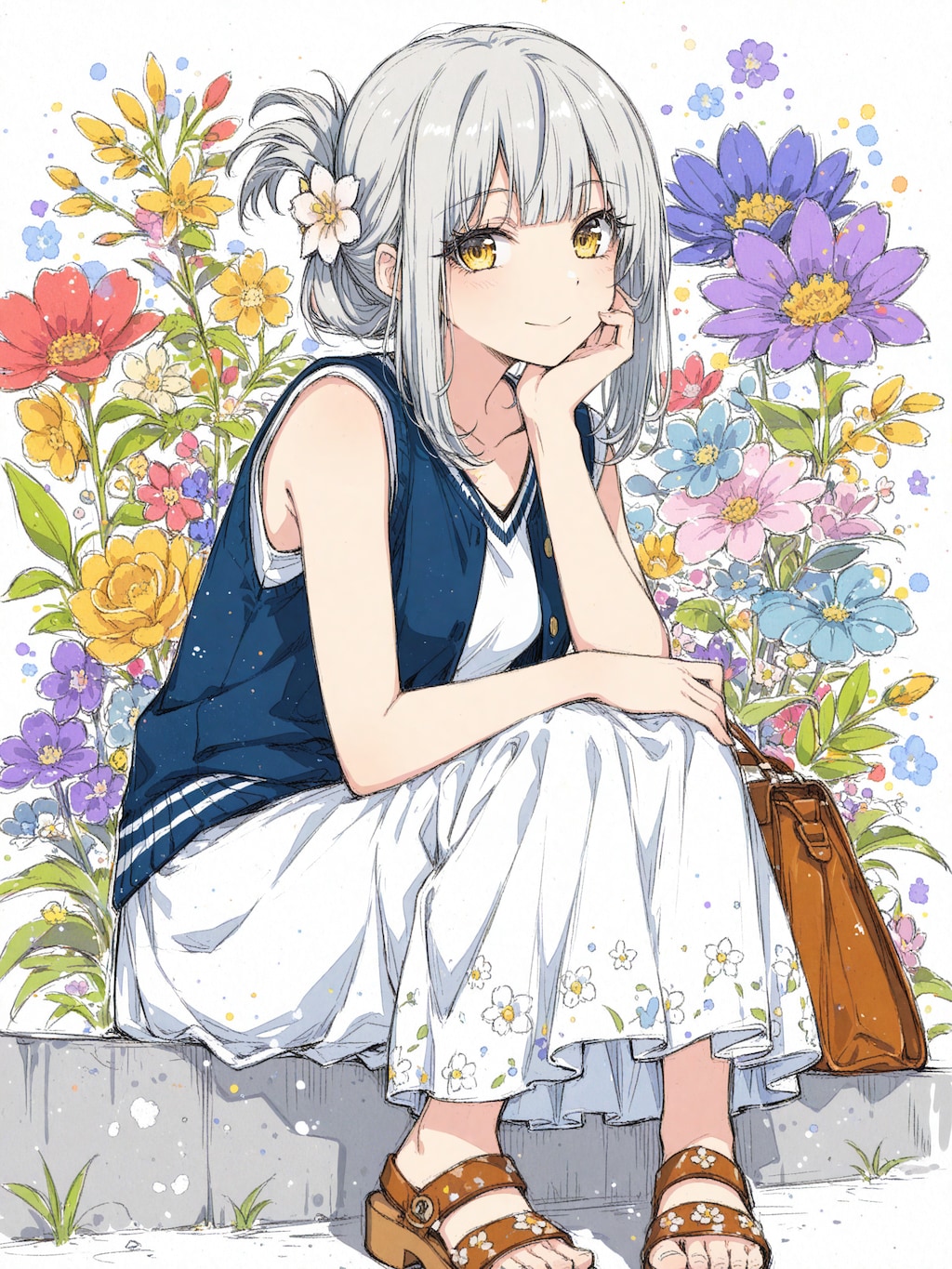 看板娘　flowers