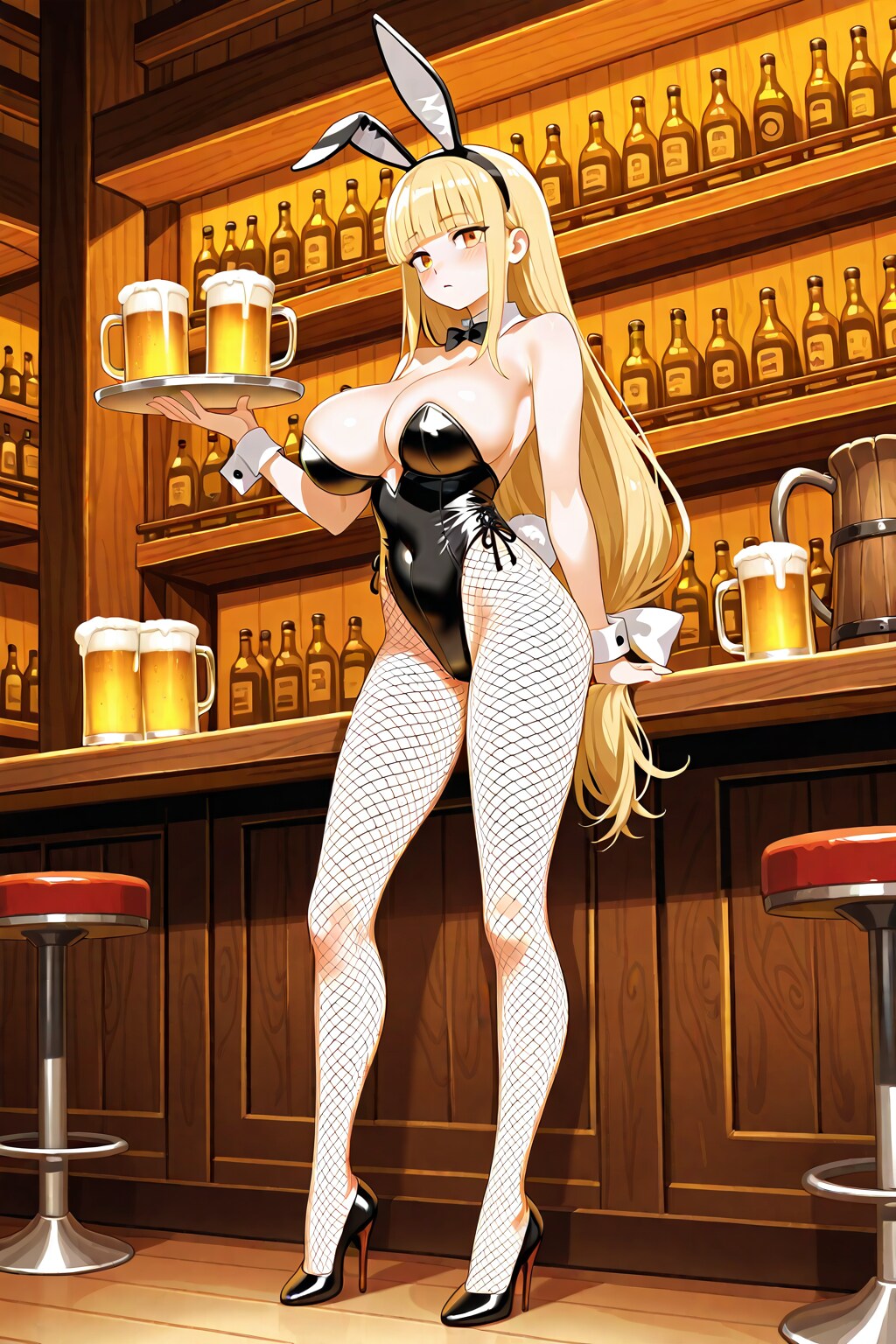 バーカウンターとバニーガール