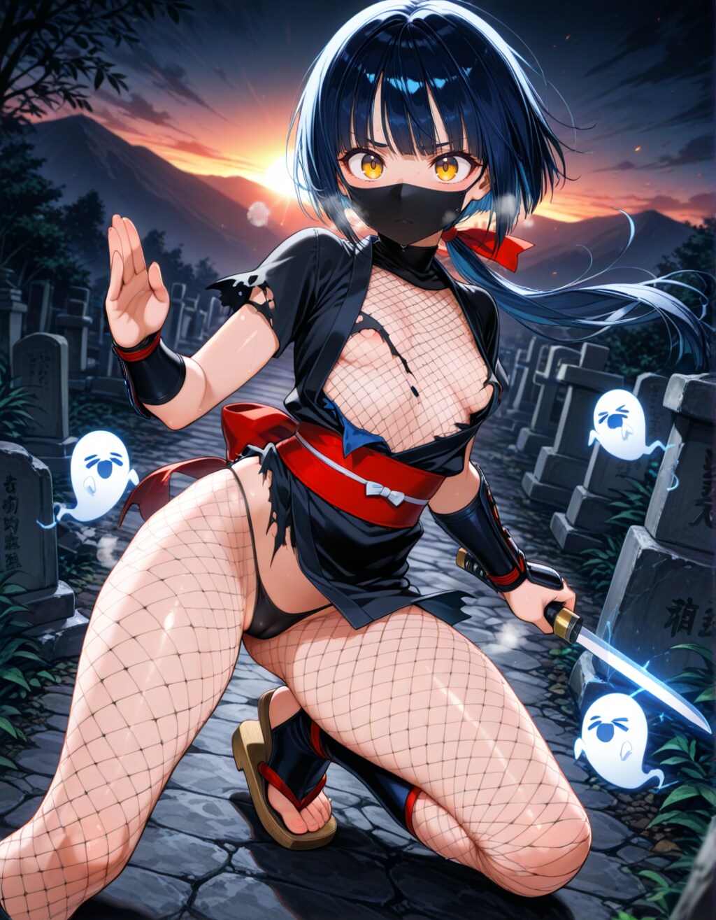 朝まで戦い続けた忍び娘