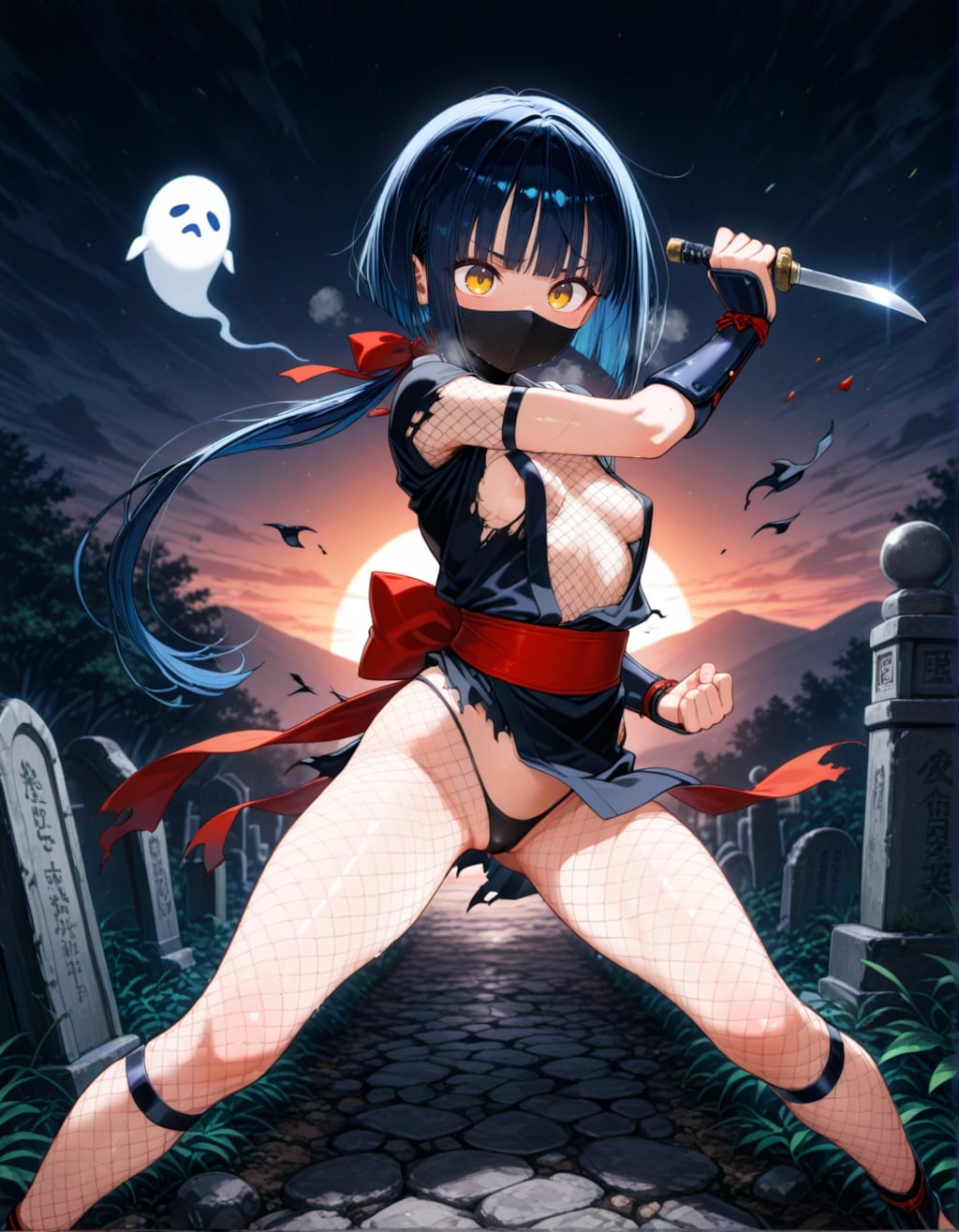 朝まで戦い続けた忍び娘