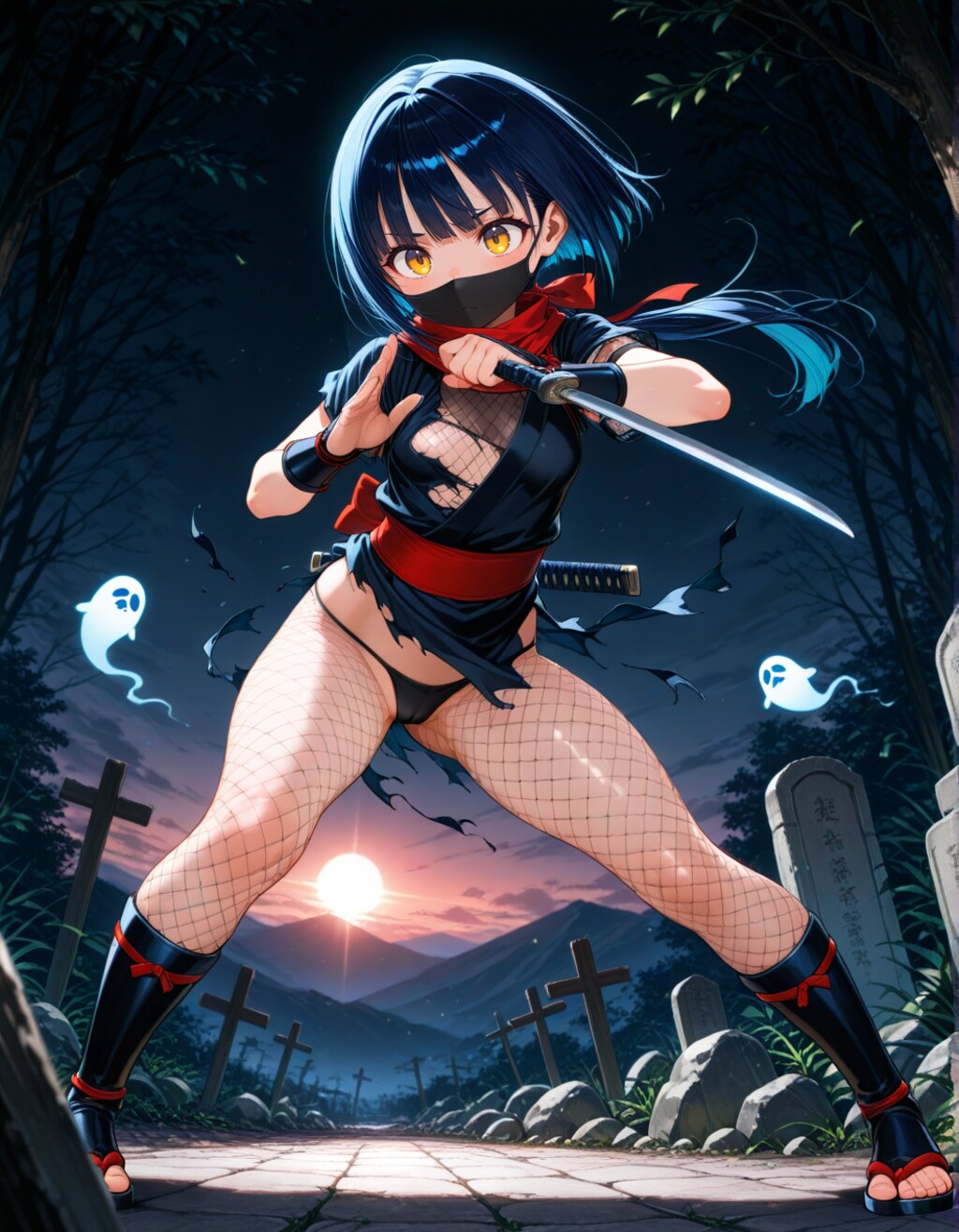 朝まで戦い続けた忍び娘