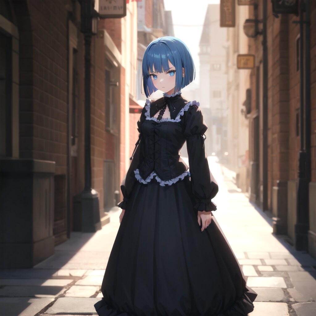 ゴシックロリータ風のダークスタイル