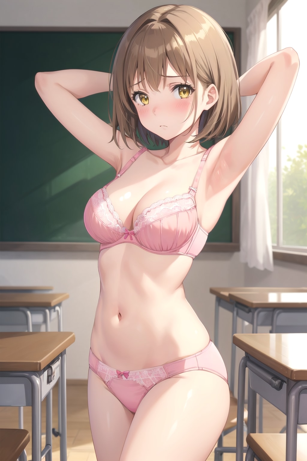 「騒ぐな、頭の後ろに両手を当てろ！！」 捕らわれた下着少女たち （７）