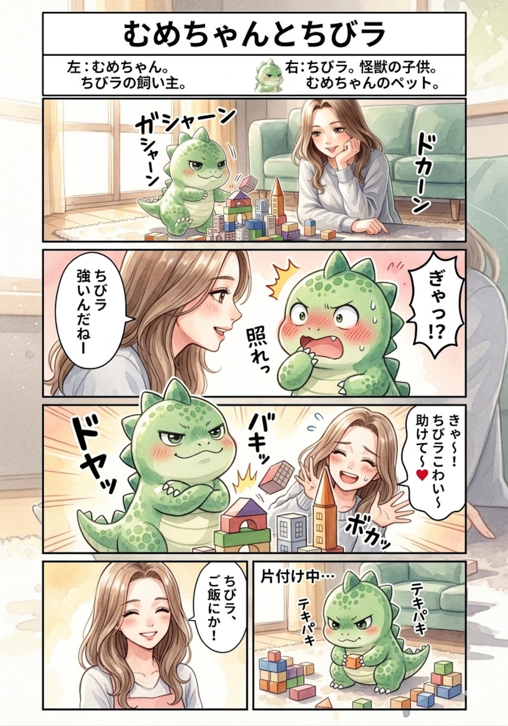 4コマまむが「むめちゃんとちびラ」