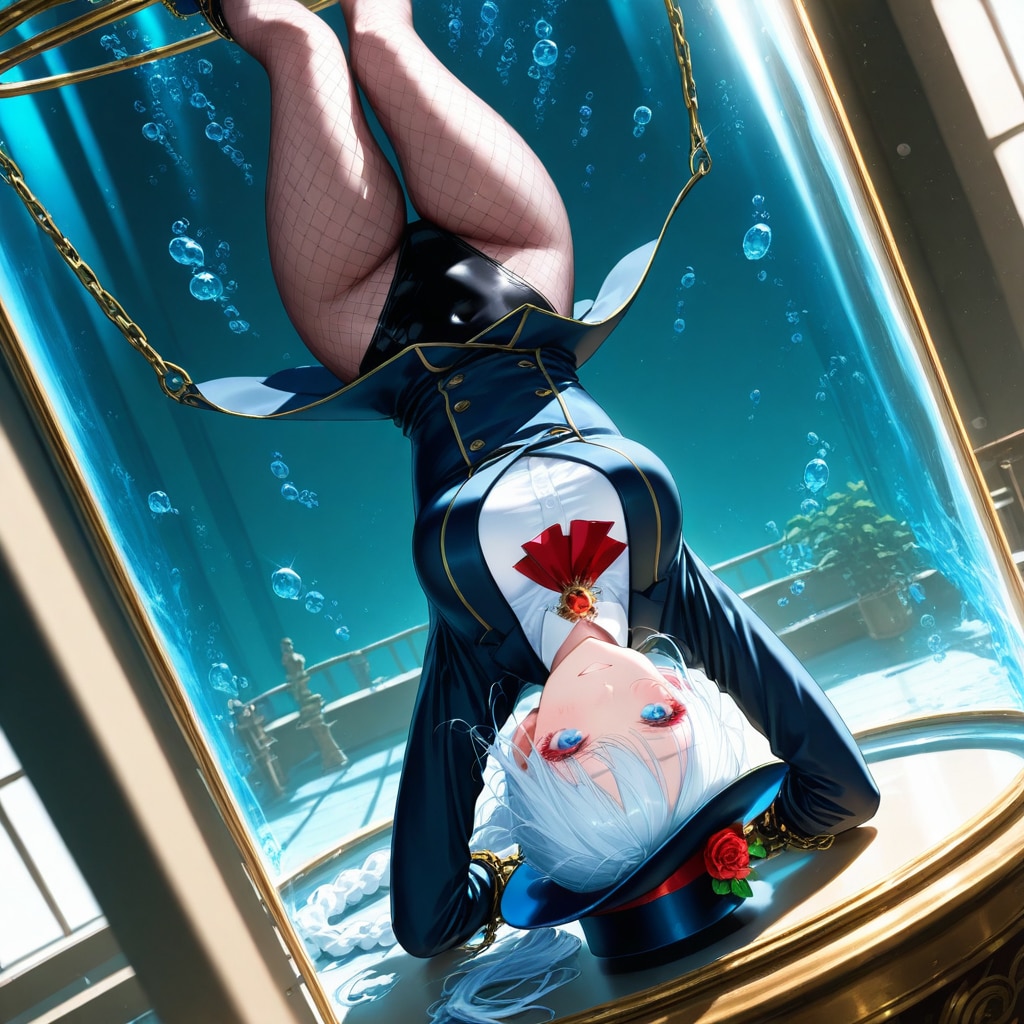 水中脱出ショーのマジシャン