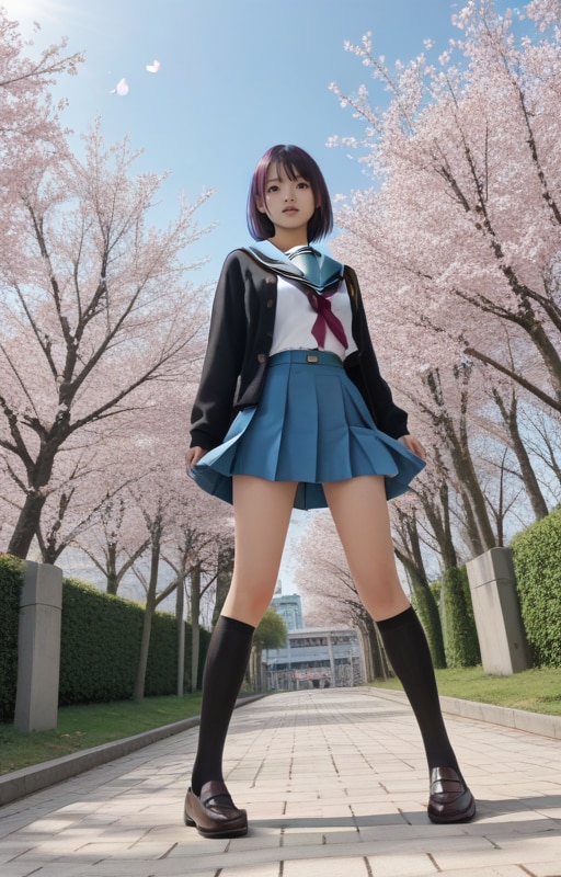 涼宮ハルヒの北校制服チャレンジ　（桜）