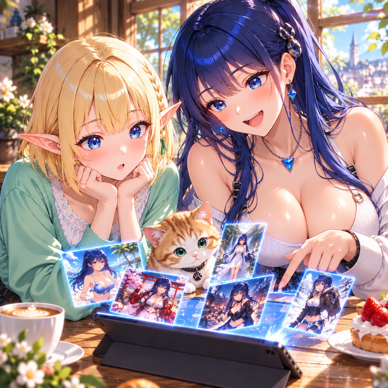 エル子 × あい「全部、私だよ！」 | の人気AIイラスト・グラビア