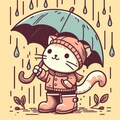 雨と猫と虹と長靴と 3枚目