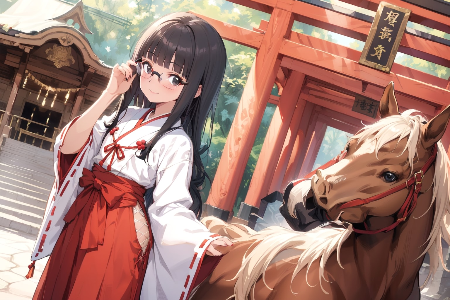 🐴 初詣 🐴　　　　　　　　　　　　　　　　　　　　　　　　🦉 犬浦るか子 🦉 ２９５ | の人気AIイラスト・グラビア