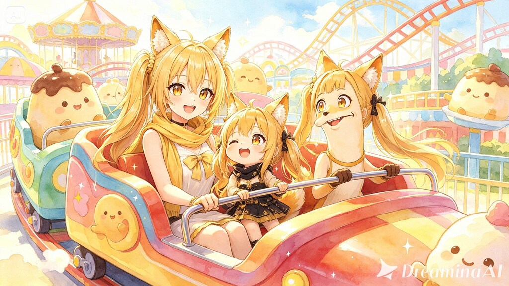 【第2回・プリンの日】狐家族の異世界遊園地