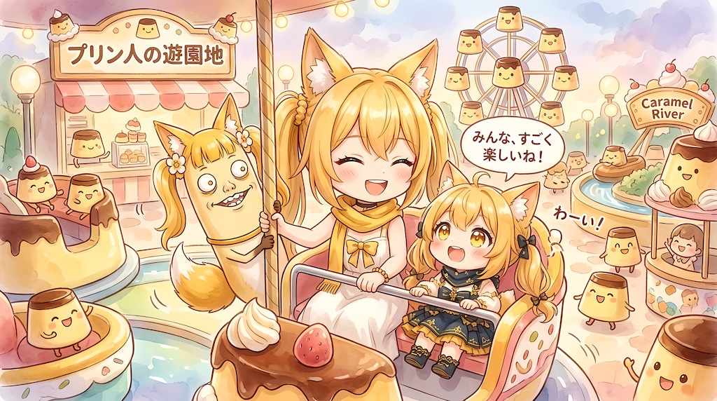 【第2回・プリンの日】狐家族の異世界遊園地
