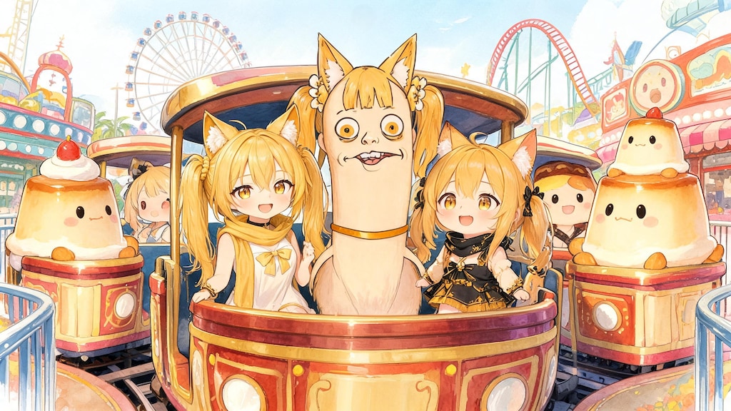 【第2回・プリンの日】狐家族の異世界遊園地