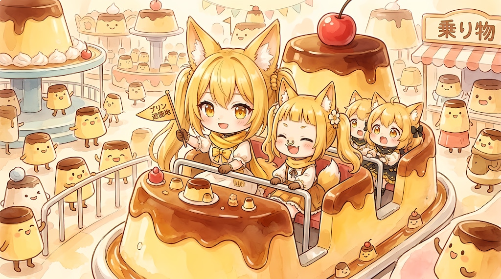 【第2回・プリンの日】狐家族の異世界遊園地