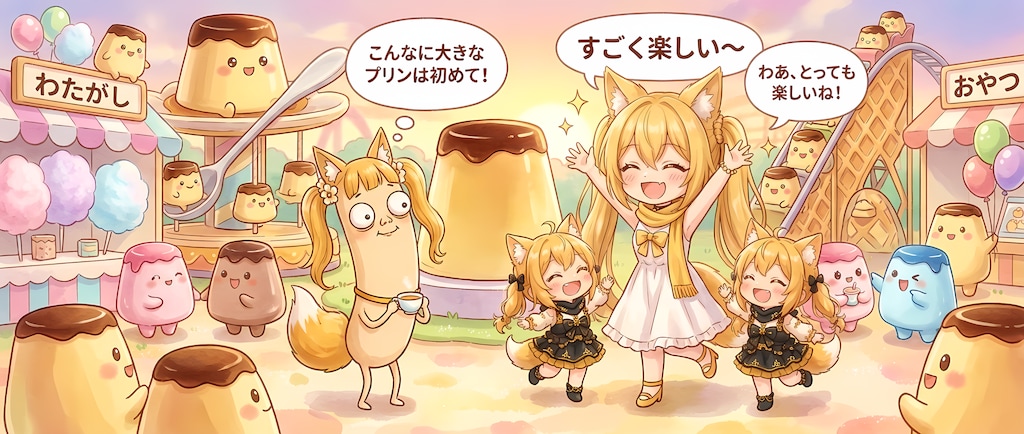 【第2回・プリンの日】狐家族の異世界遊園地