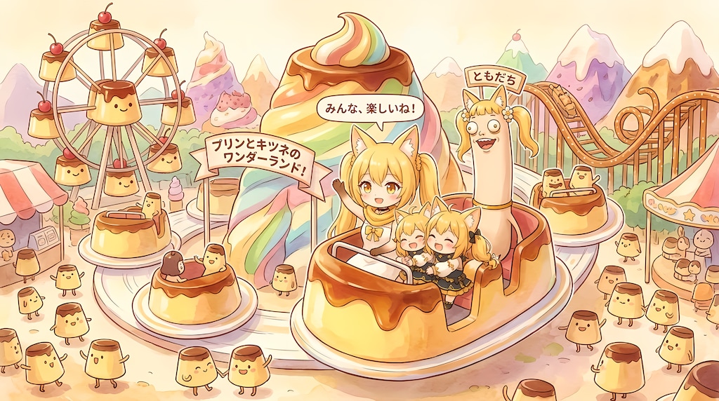 【第2回・プリンの日】狐家族の異世界遊園地