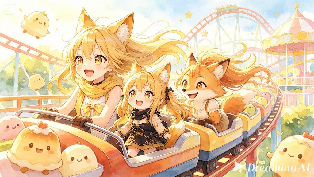 【第2回・プリンの日】狐家族の異世界遊園地
