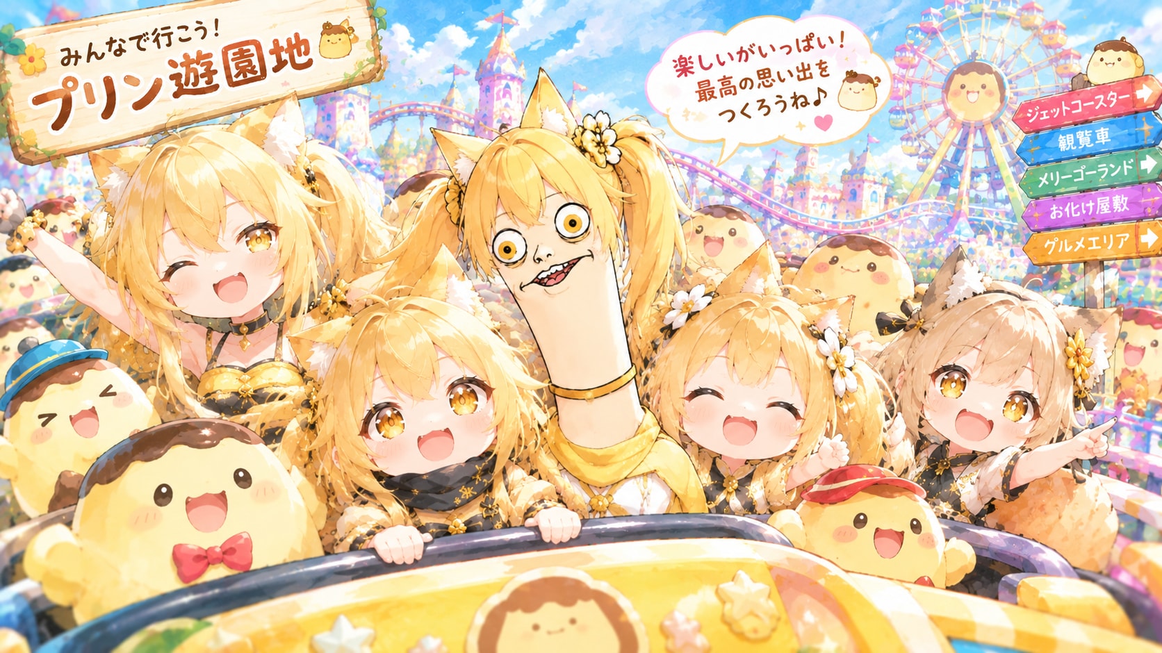 【第2回・プリンの日】狐家族の異世界遊園地 | の人気AIイラスト・グラビア