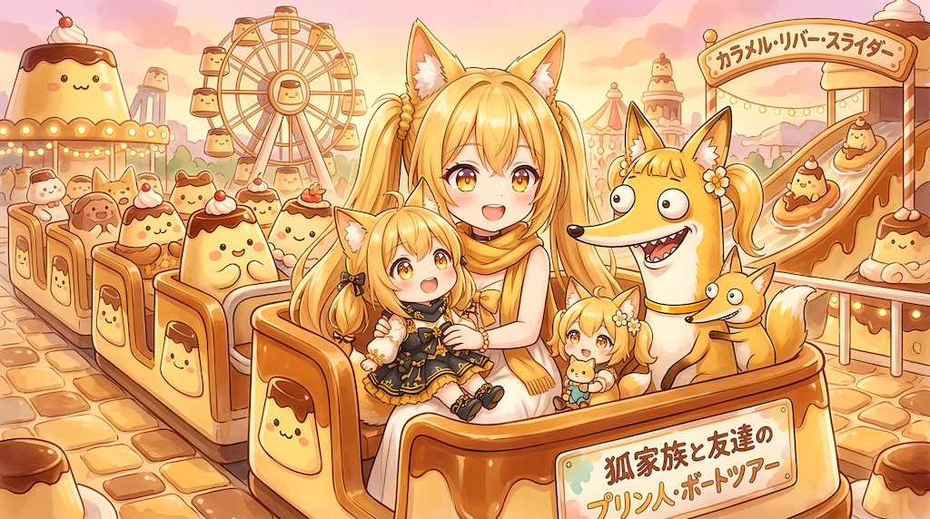 【第2回・プリンの日】狐家族の異世界遊園地