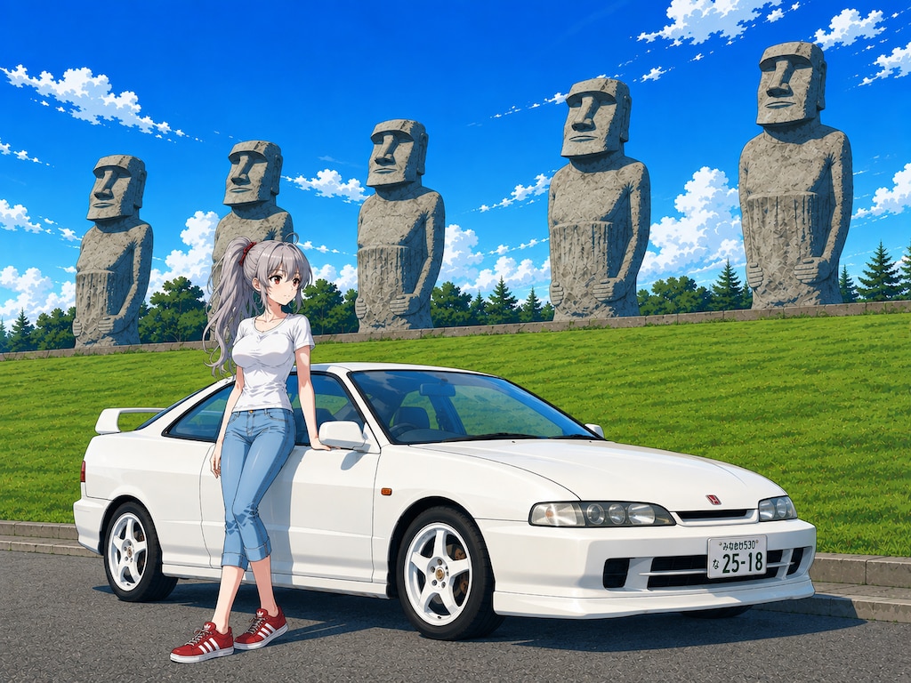 愛車と休憩中に
