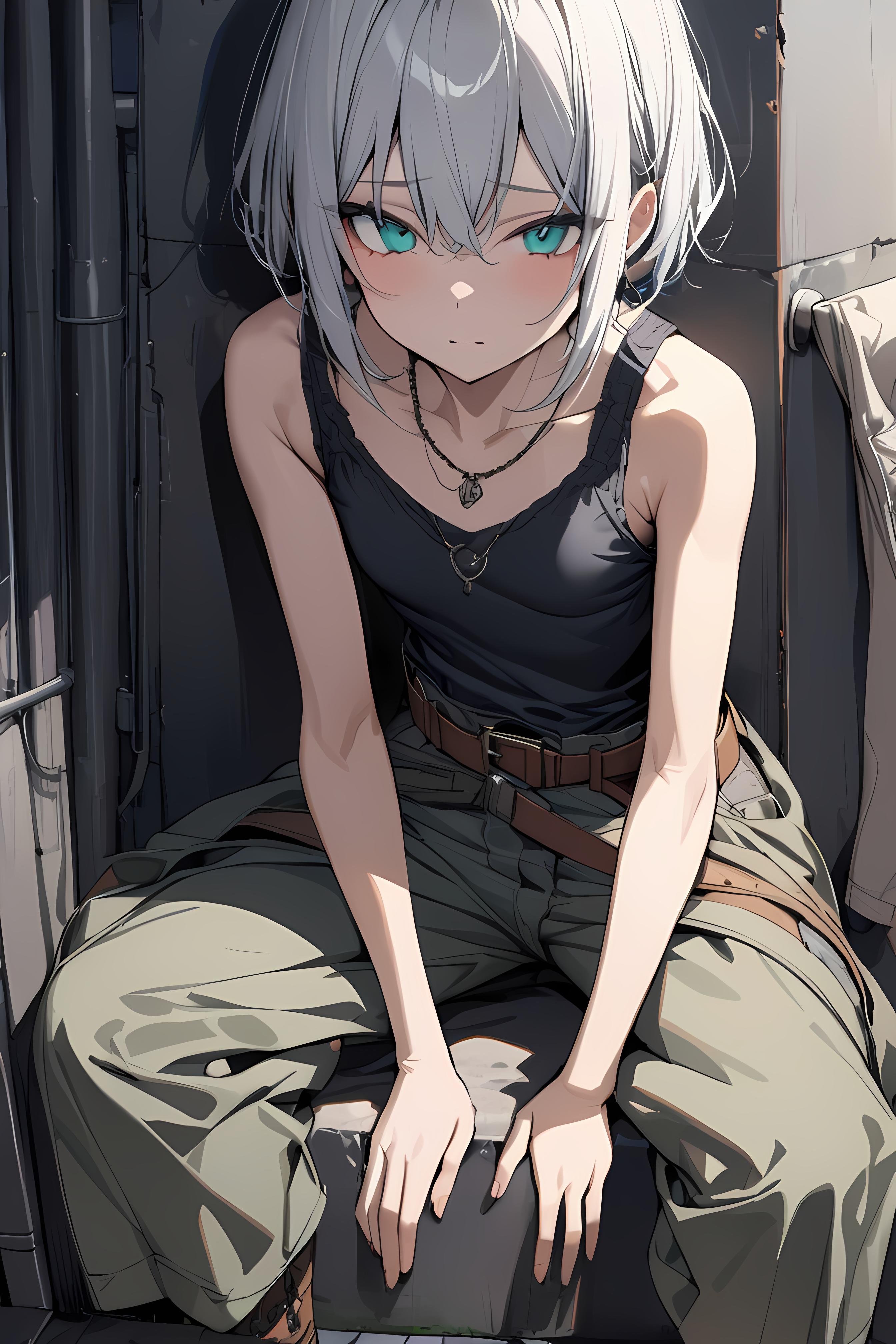 路地裏の白髪ちゃん