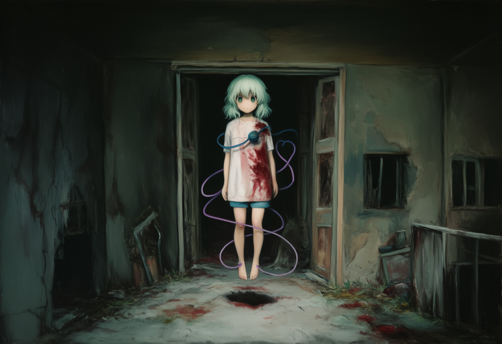 東方　古明地こいし　ジィー　ホラー（油絵）