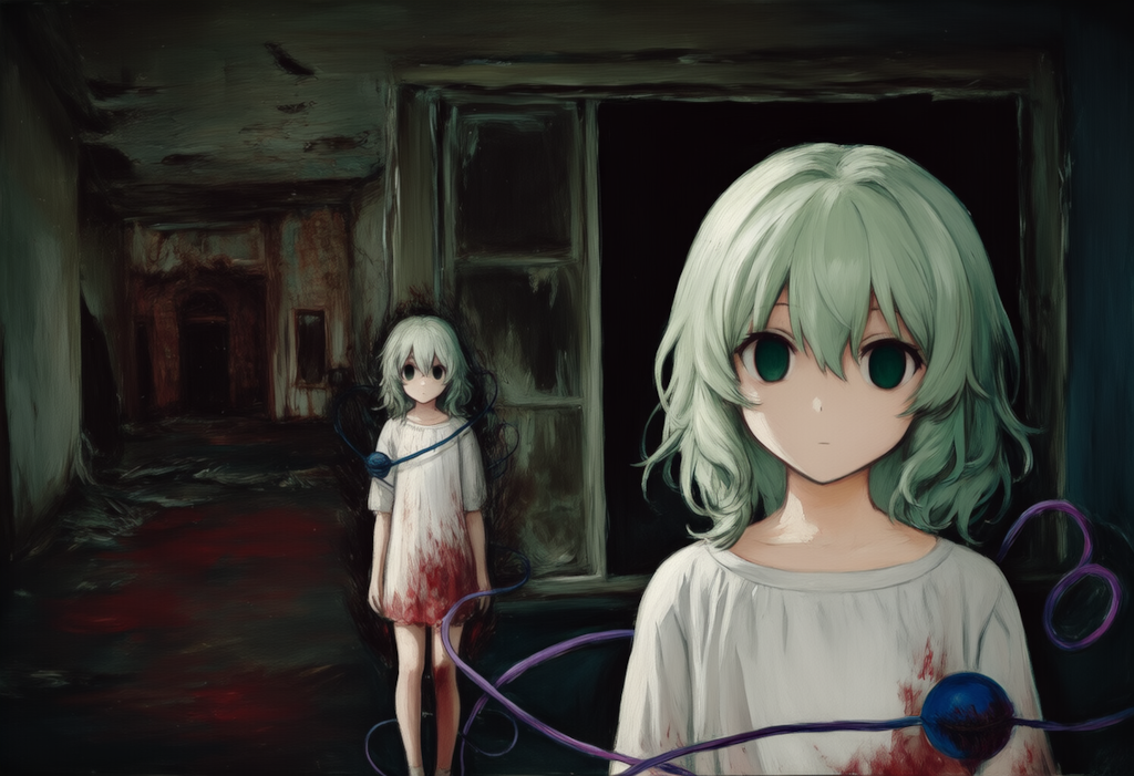 東方　古明地こいし　ジィー　ホラー（油絵）