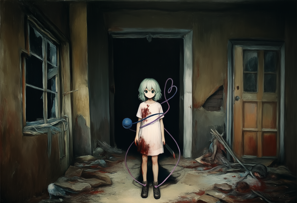 東方　古明地こいし　ジィー　ホラー（油絵）