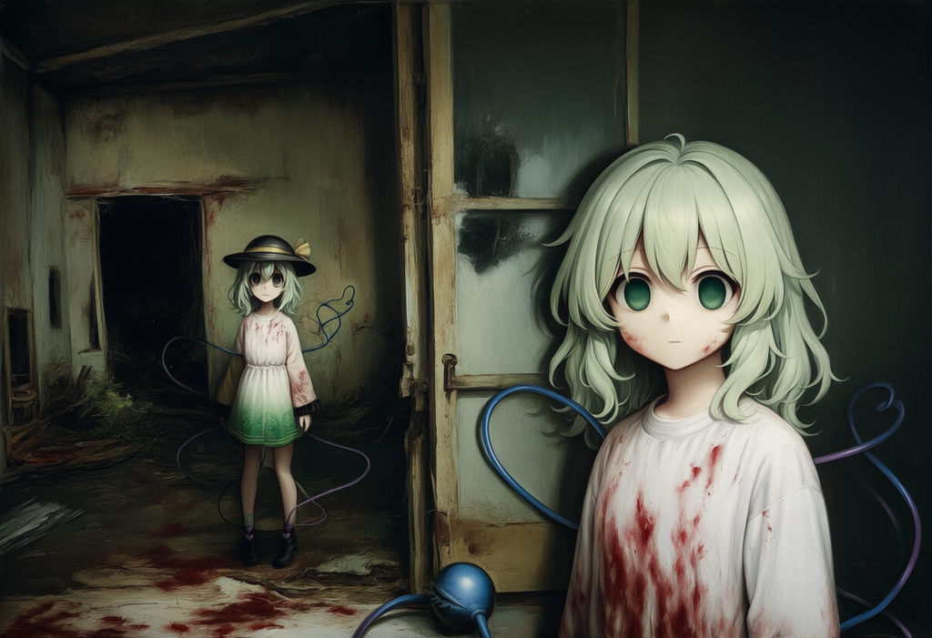 東方　古明地こいし　ジィー　ホラー（油絵）