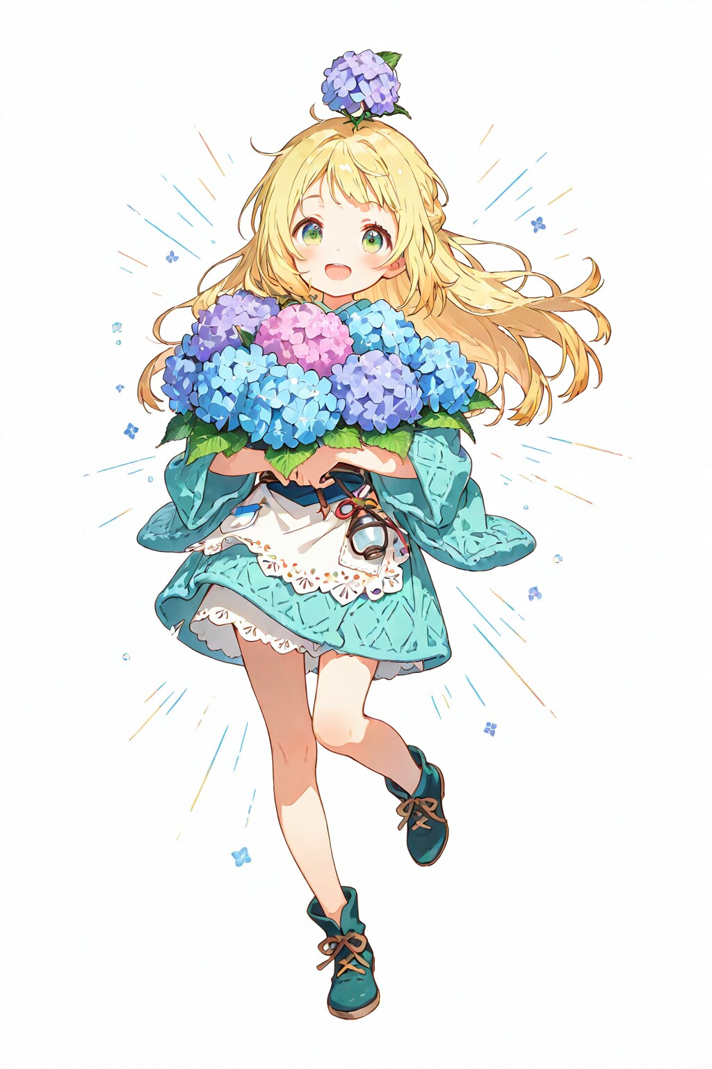 頭にアジサイが・・・