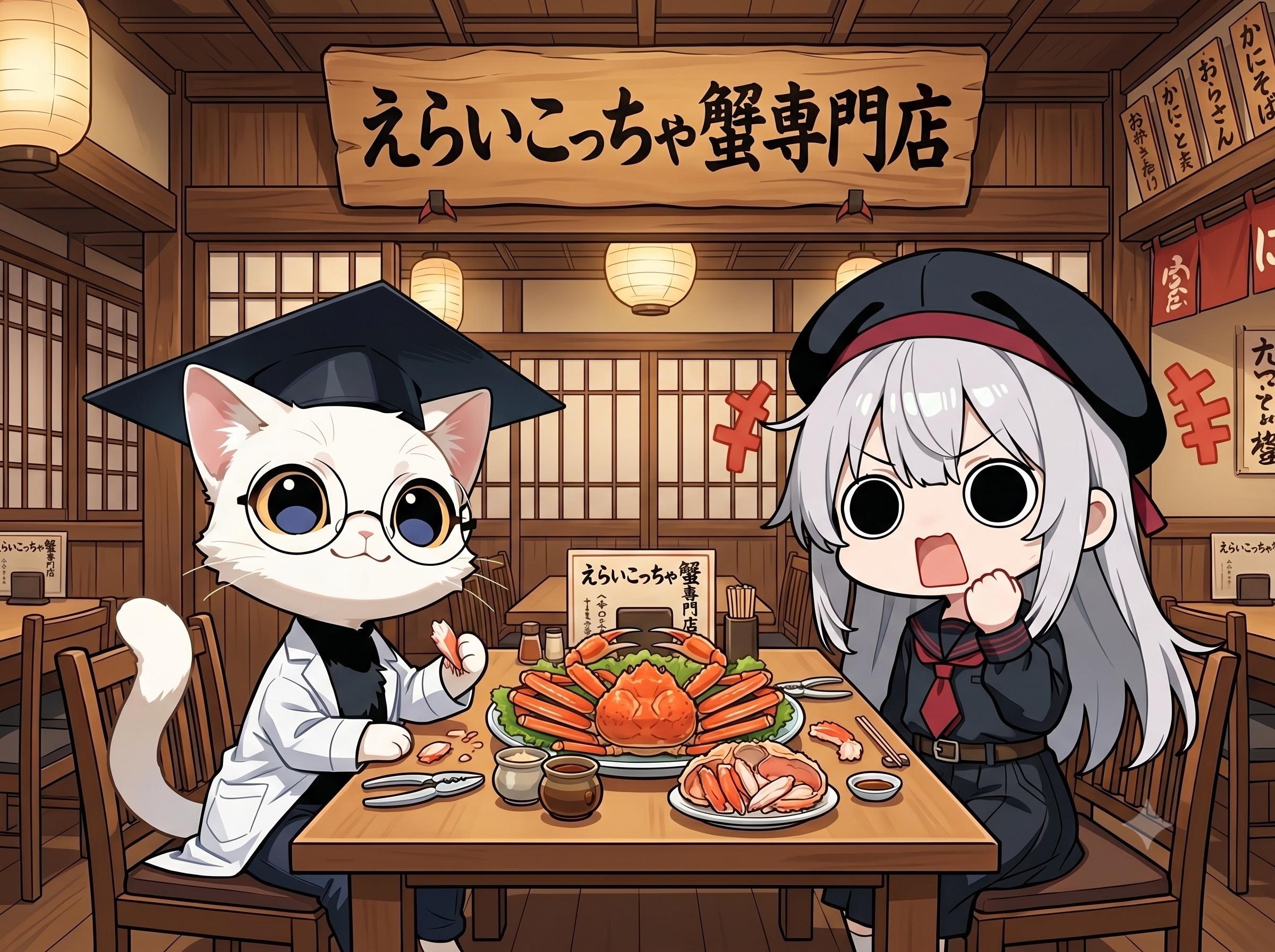 professorさんと蟹を頂くえらいこっちゃ嬢