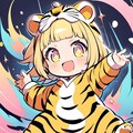 40,000いいねを喜ぶ虎娘ちゃん🐯 3枚目