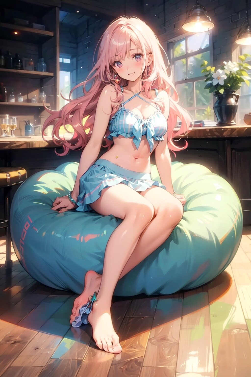 明日のプールが楽しみなおねえさん