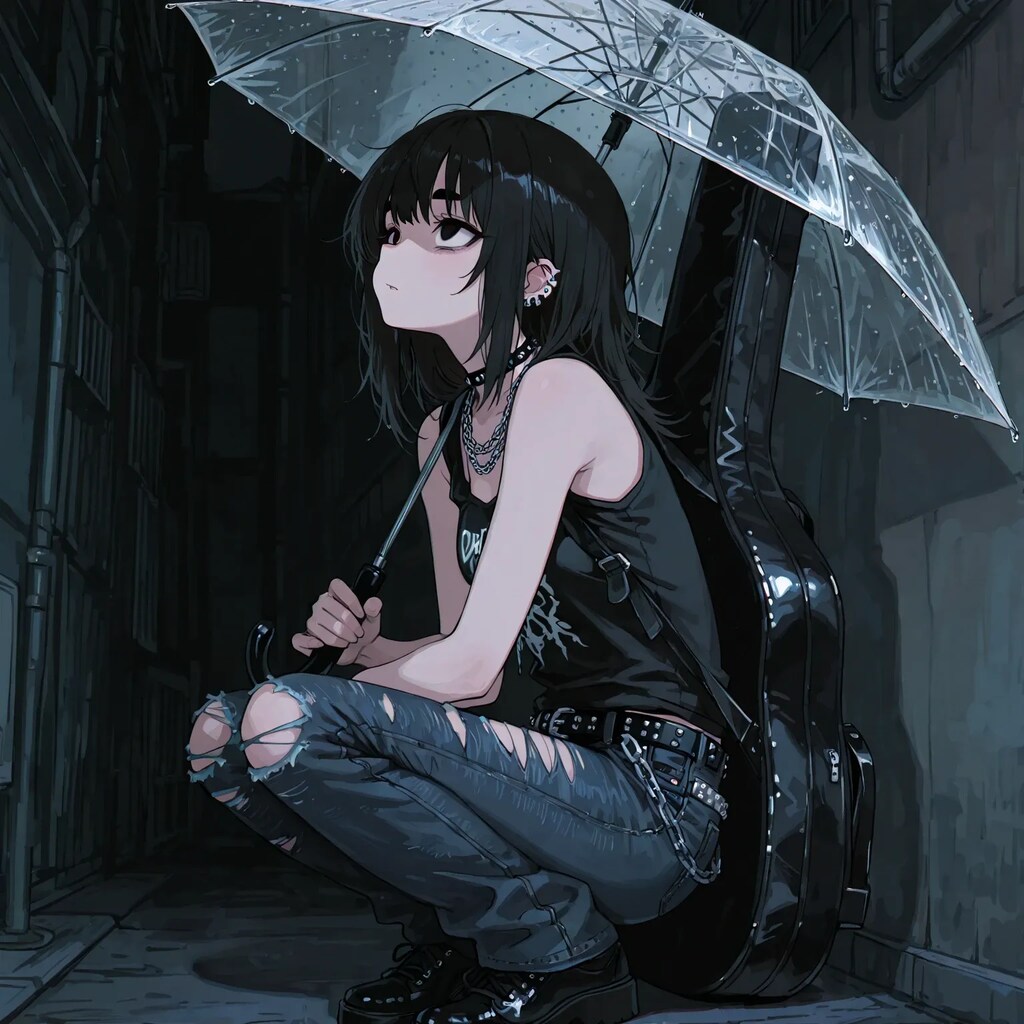 路地裏ギター少女