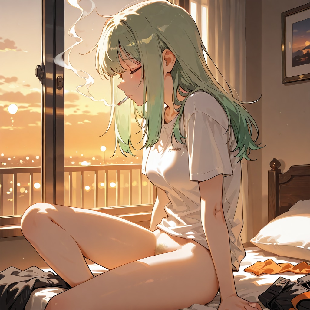 夕焼けの中で
