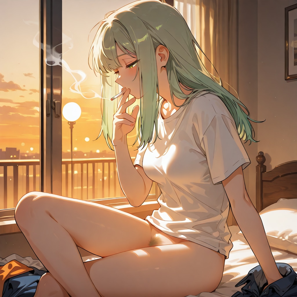夕焼けの中で