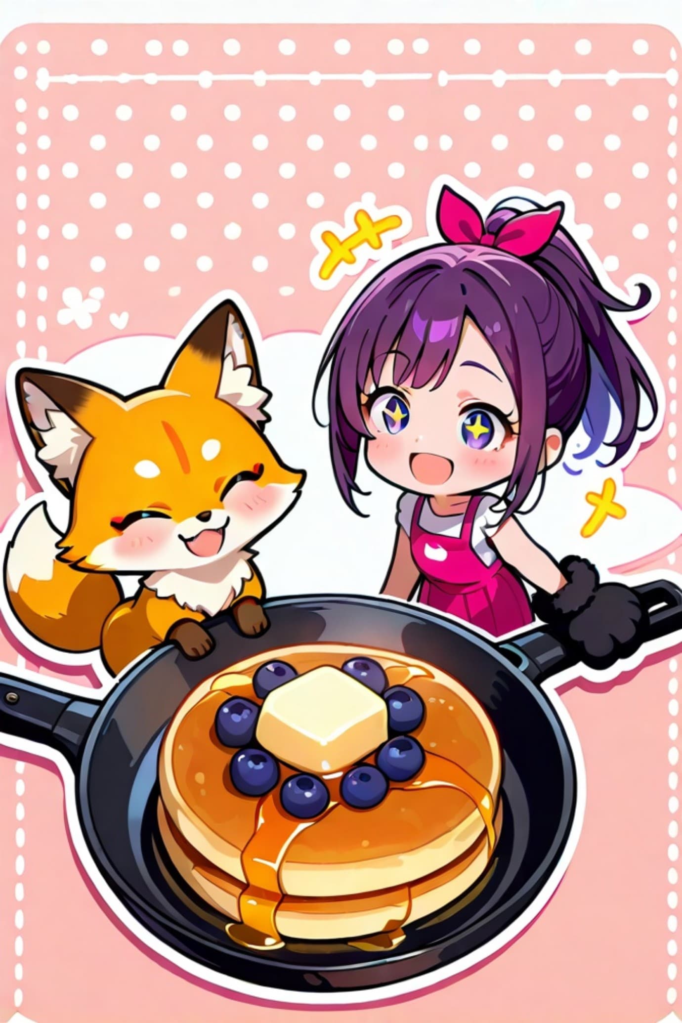 キツネと紫髪ちゃん | の人気AIイラスト・グラビア