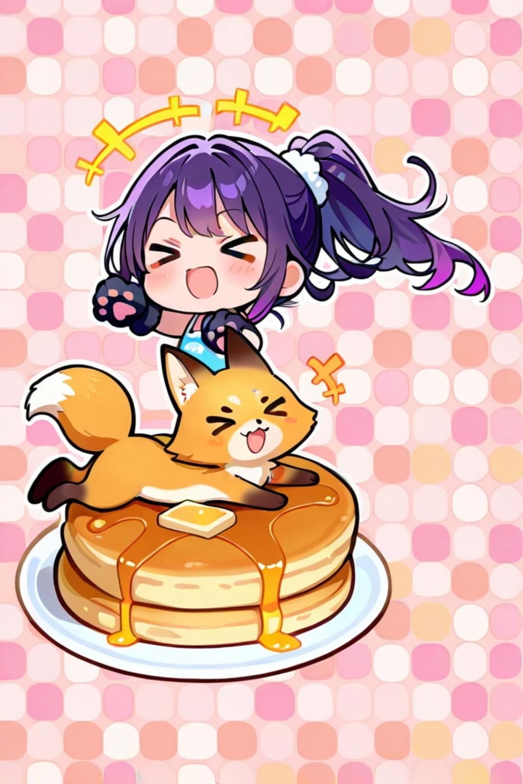 キツネと紫髪ちゃん