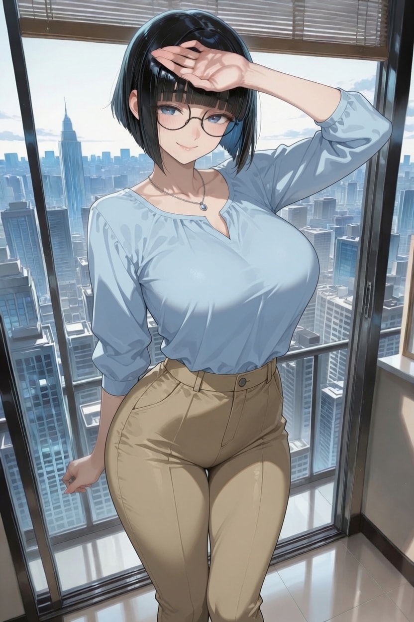 オフィスで溌剌と