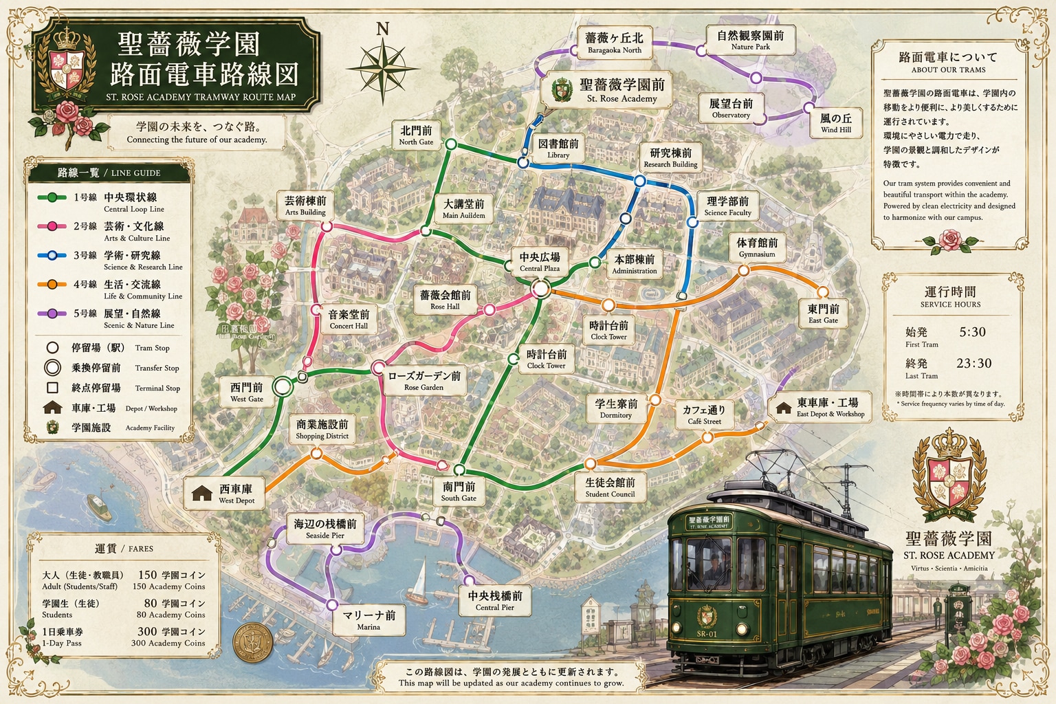 聖薔薇学園編〜路面電車路線図〜
