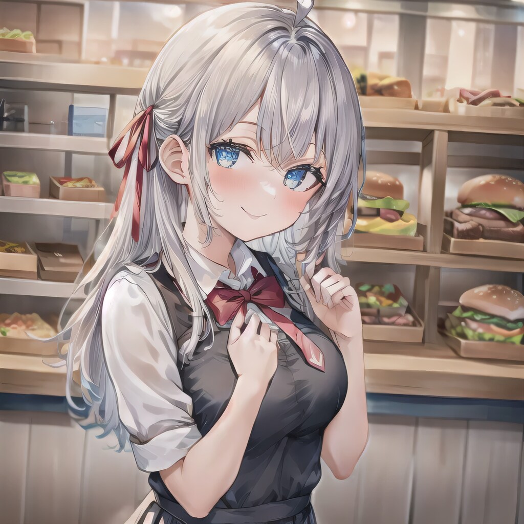 灰髪ロングでクルーの少女２