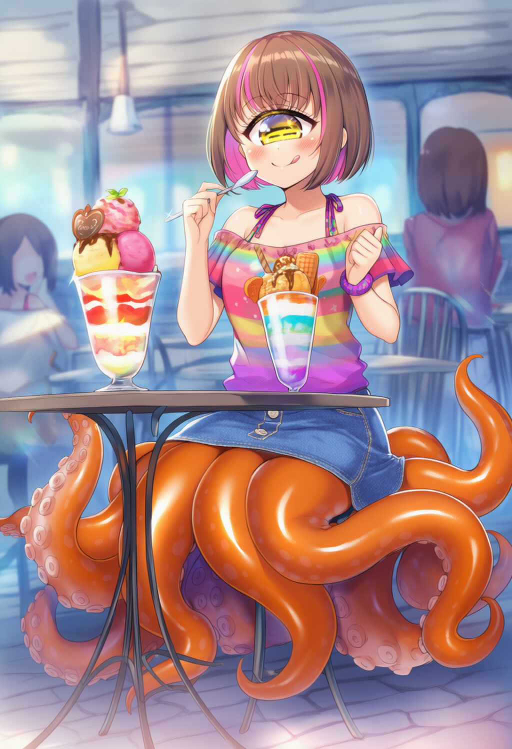 単眼スキュラ　パフェをいただく