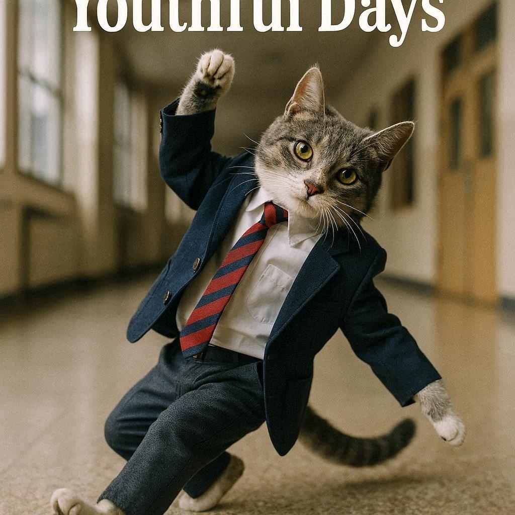 学生ダンス大会に出演する猫