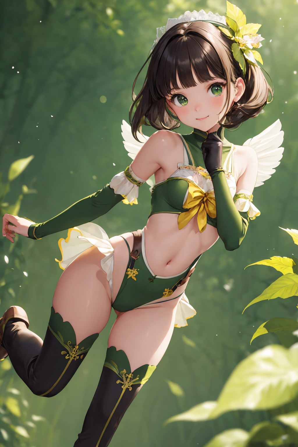 緑のボディスーツ少女