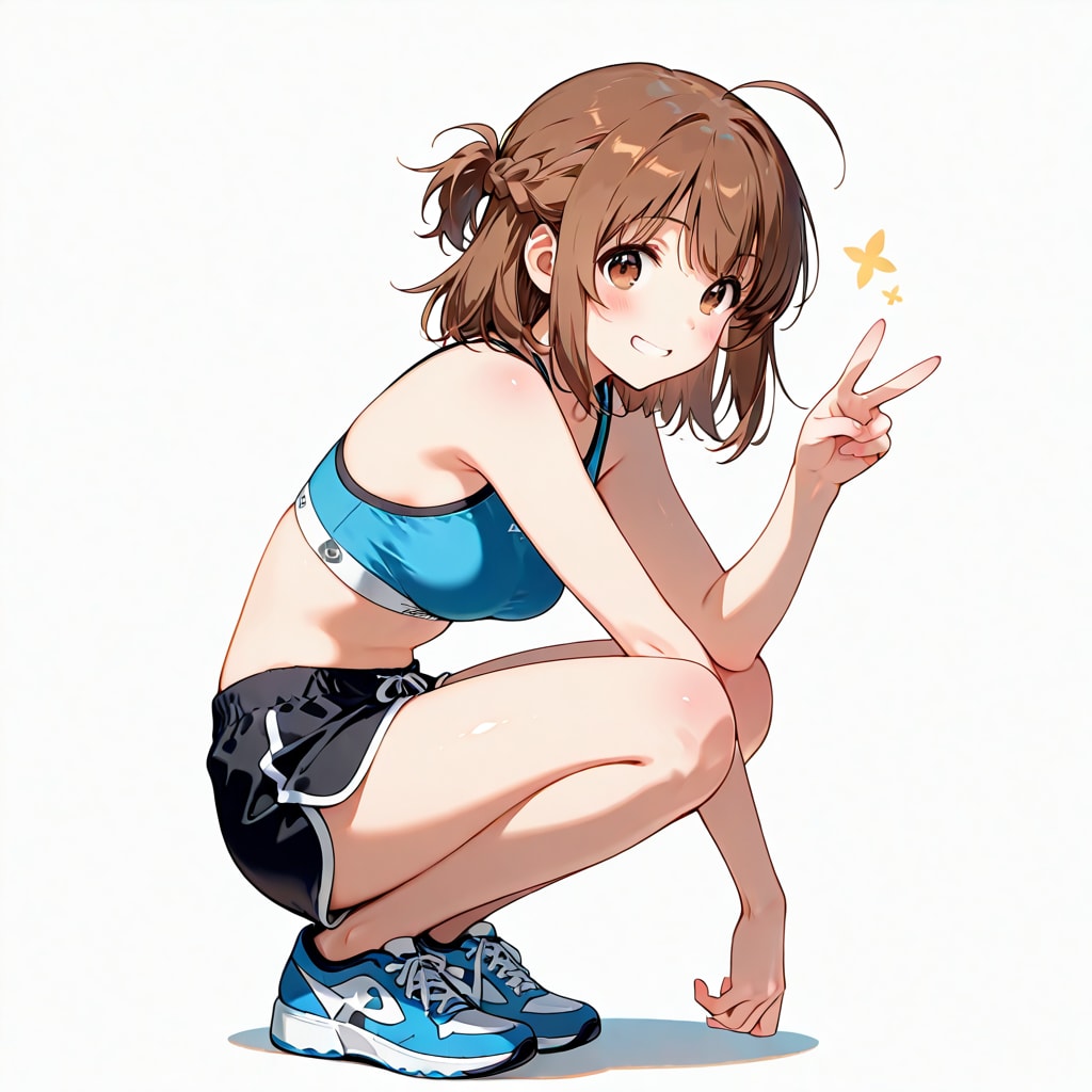 瑞夏ちゃんのしゃがみピース