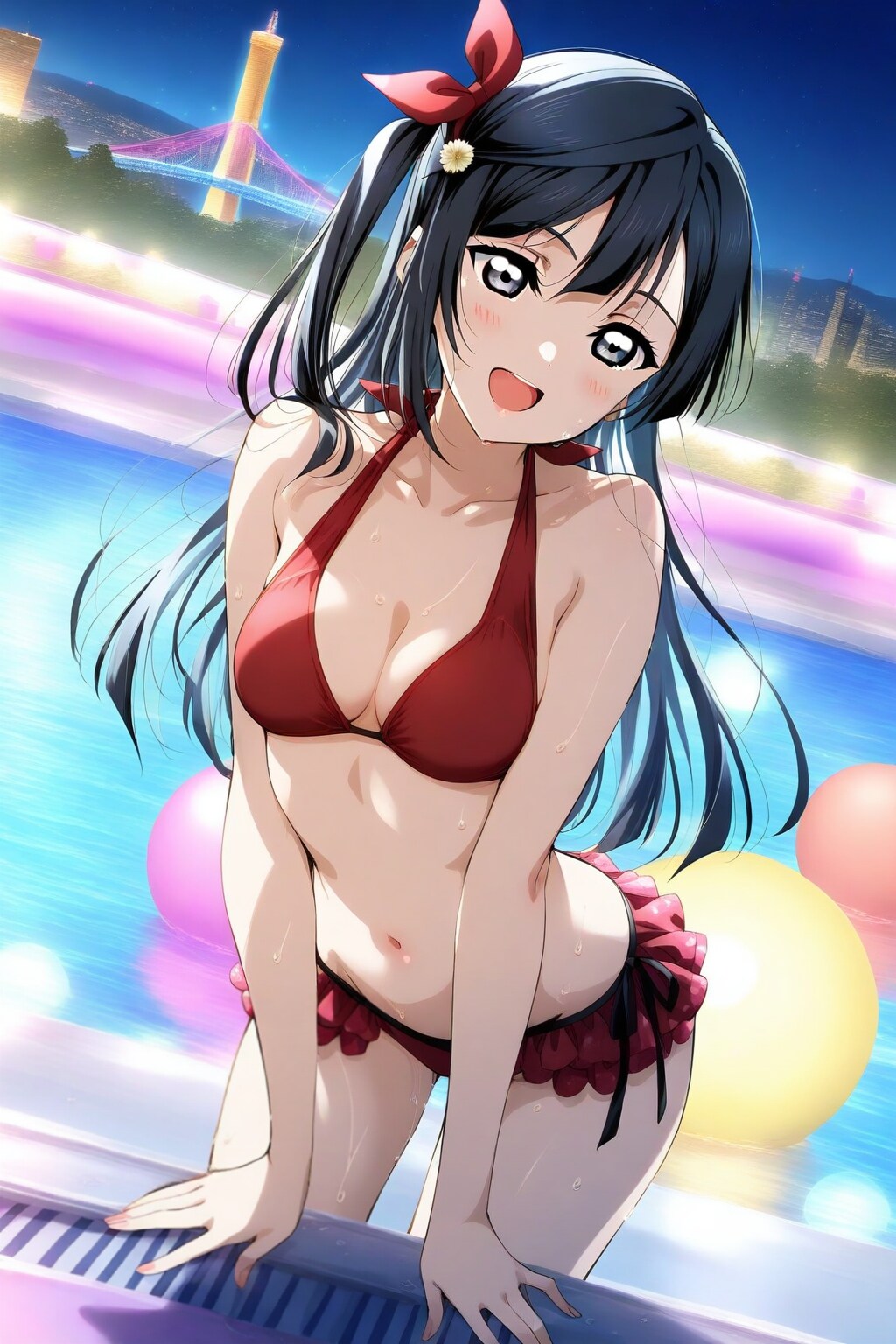 優木せつ菜とナイトプール👙