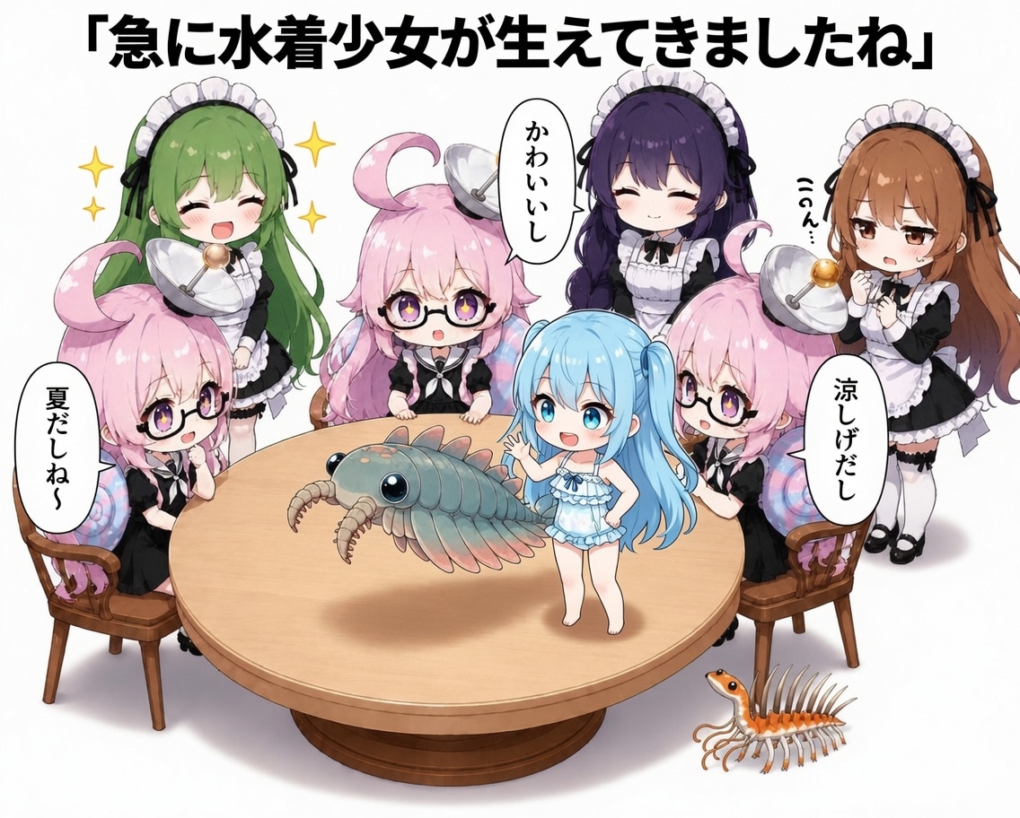 「急に水着少女が生えてきましたね」