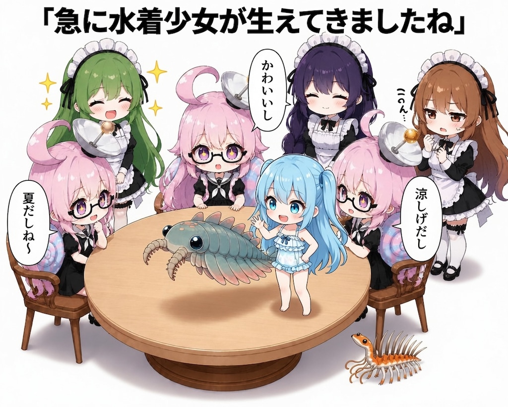 「急に水着少女が生えてきましたね」