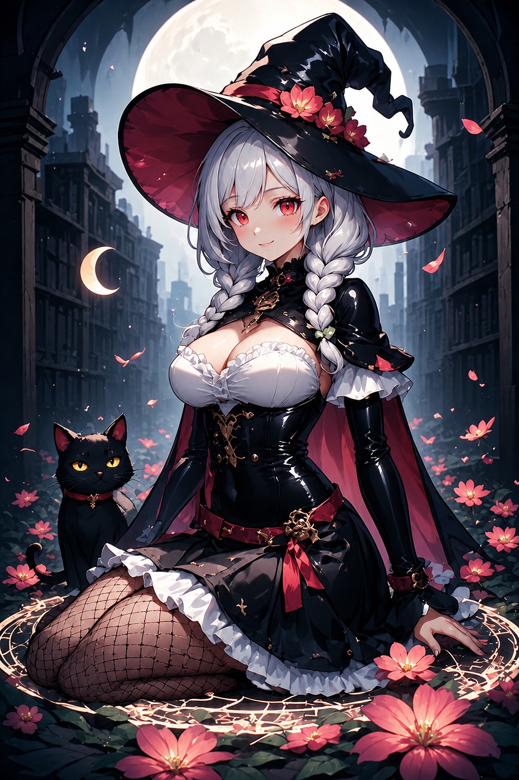魔女と黒猫 | の人気AIイラスト・グラビア